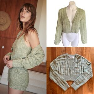 Free People Declan Chunky Cropped Open Knit Cardigan